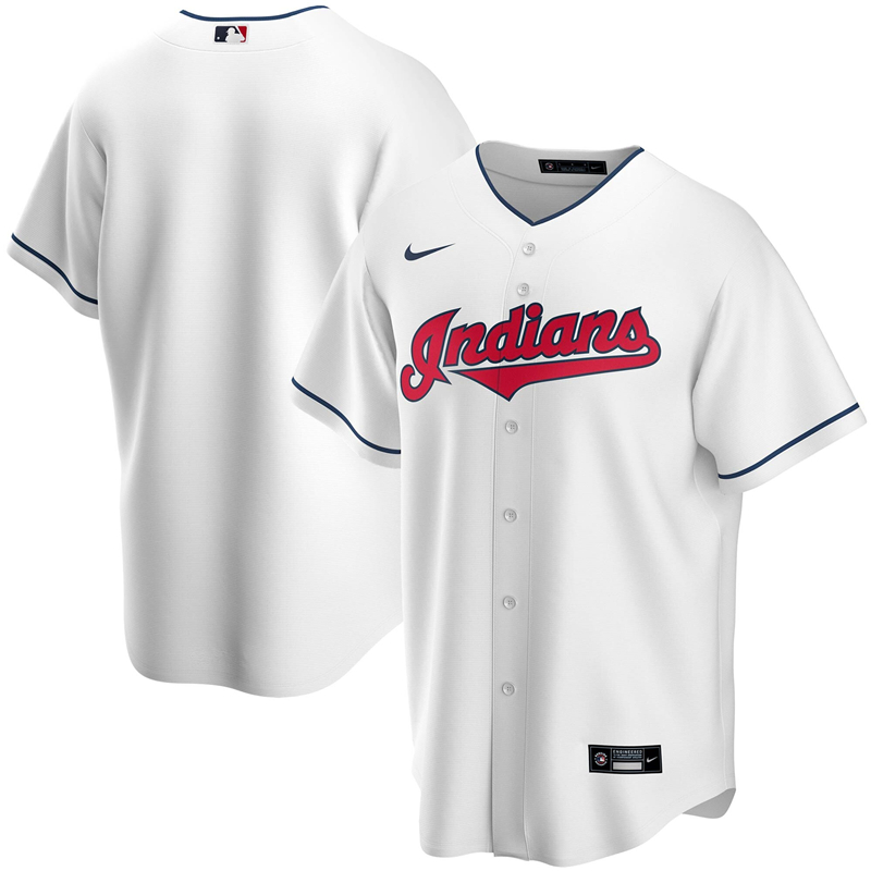 2020 MLB Men Cleveland Indians Nike White Home 2020 Replica Team Jersey 1->cleveland indians->MLB Jersey